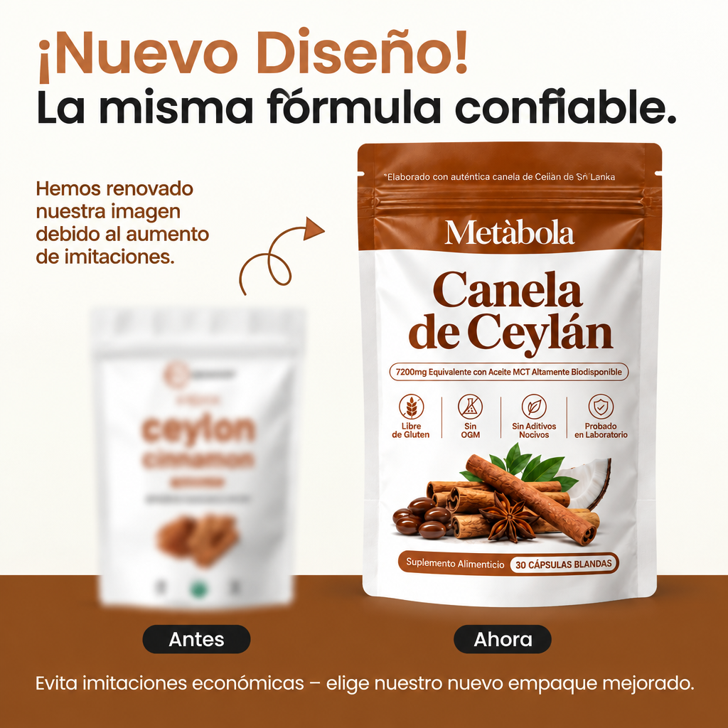 Canela de Ceilán 7,200 mg con Aceite MCT