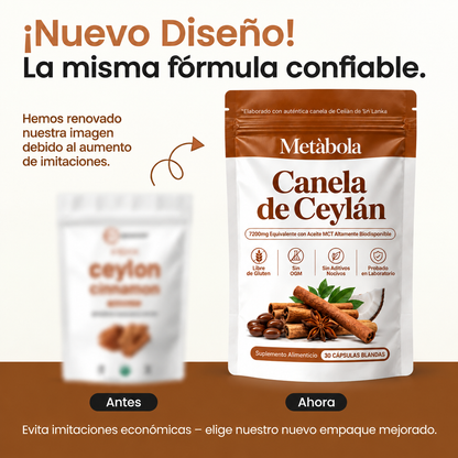 Canela de Ceilán 7,200 mg con Aceite MCT